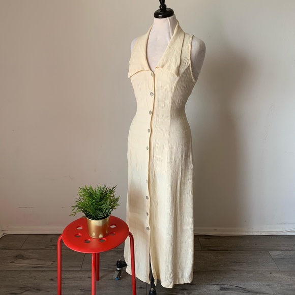 Vintage Dresses & Skirts - Vintage Reformation Style Yellow Sun Dress